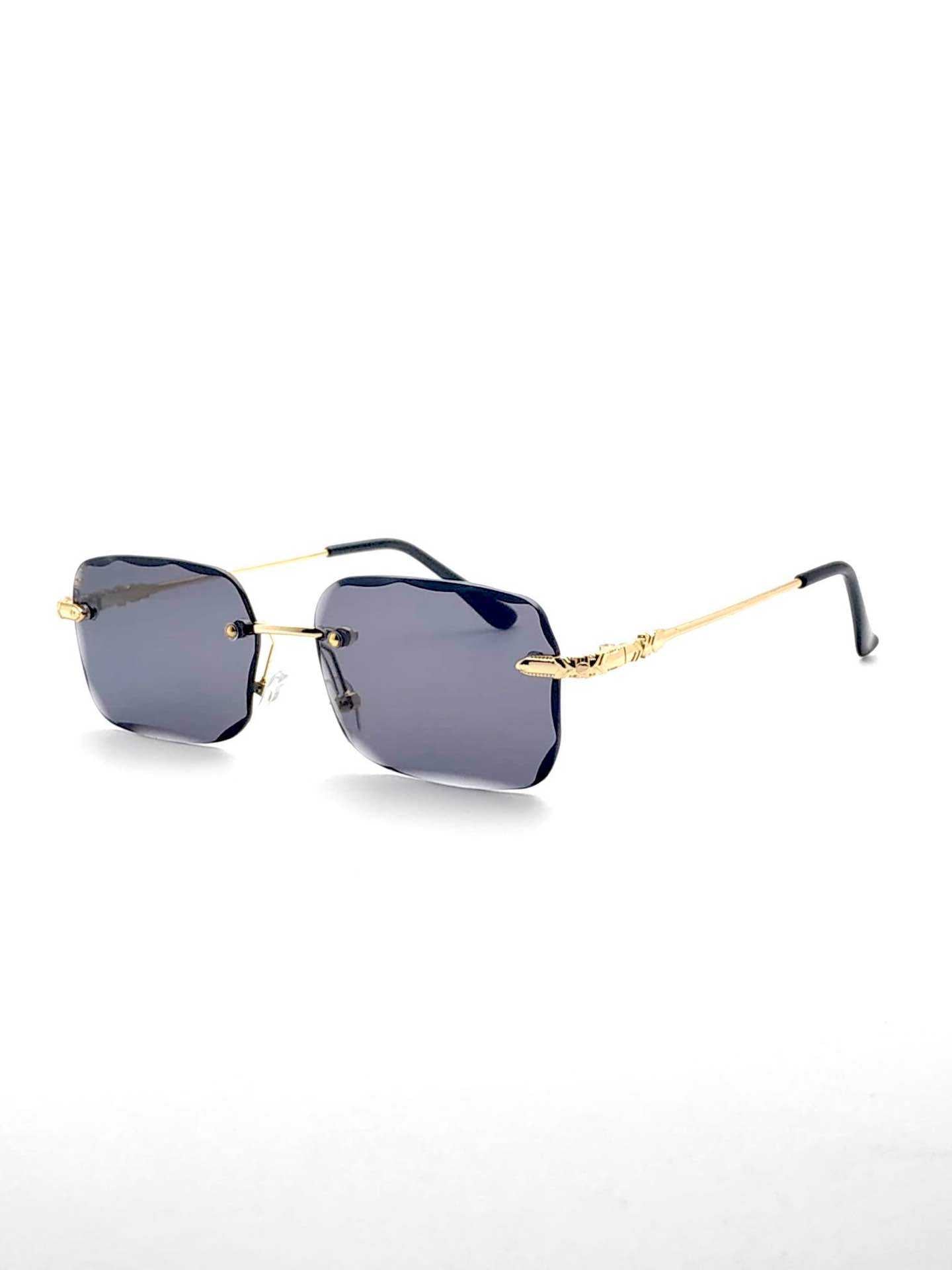 Lunette noir doré taillé