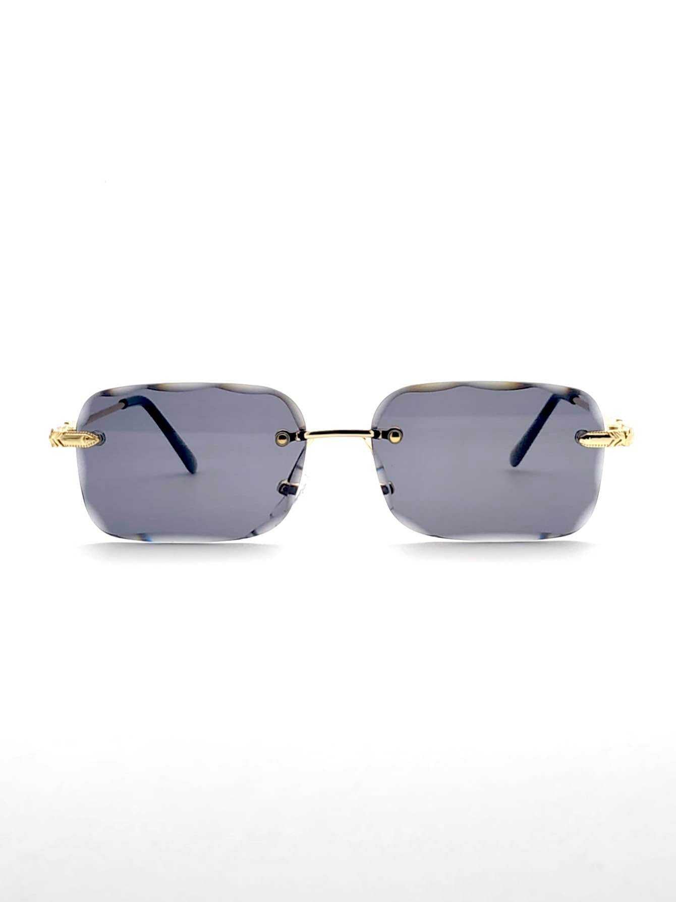 Lunette noir doré taillé