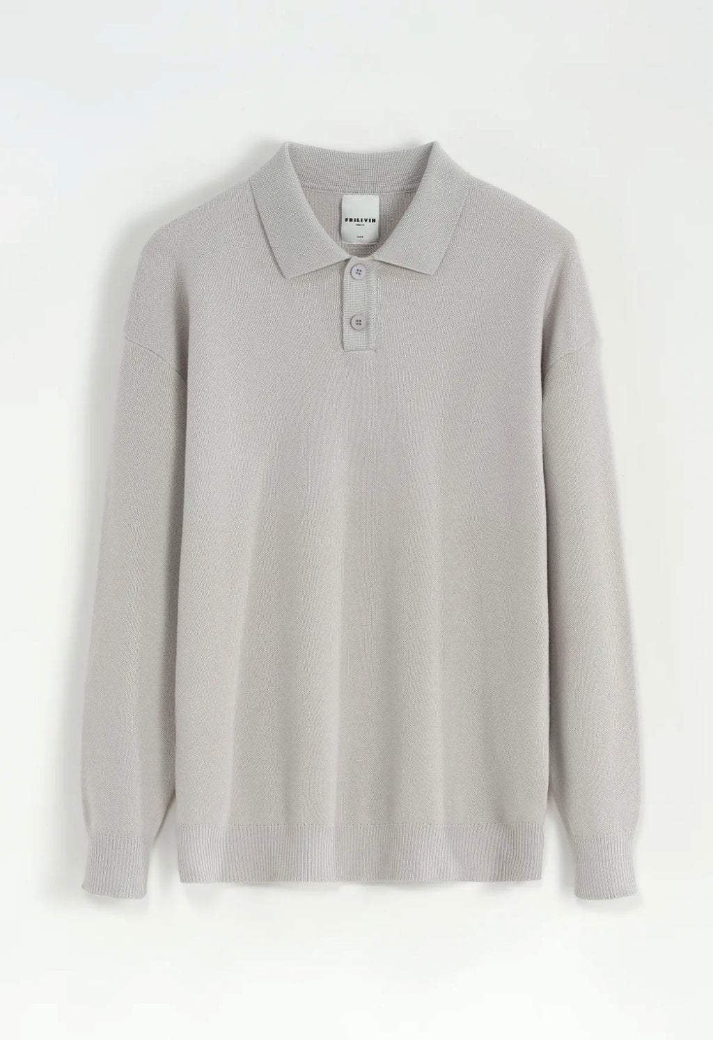 Pull col bouton gris
