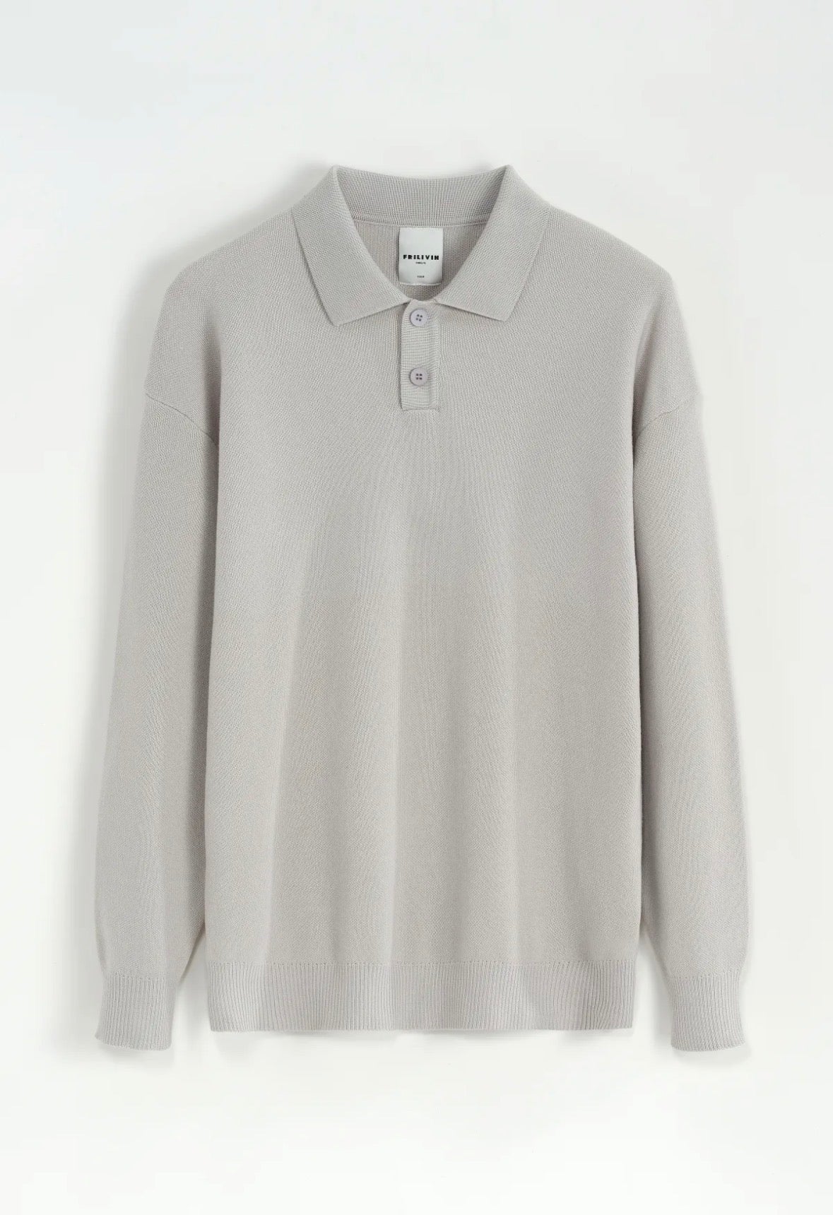 Pull col bouton gris