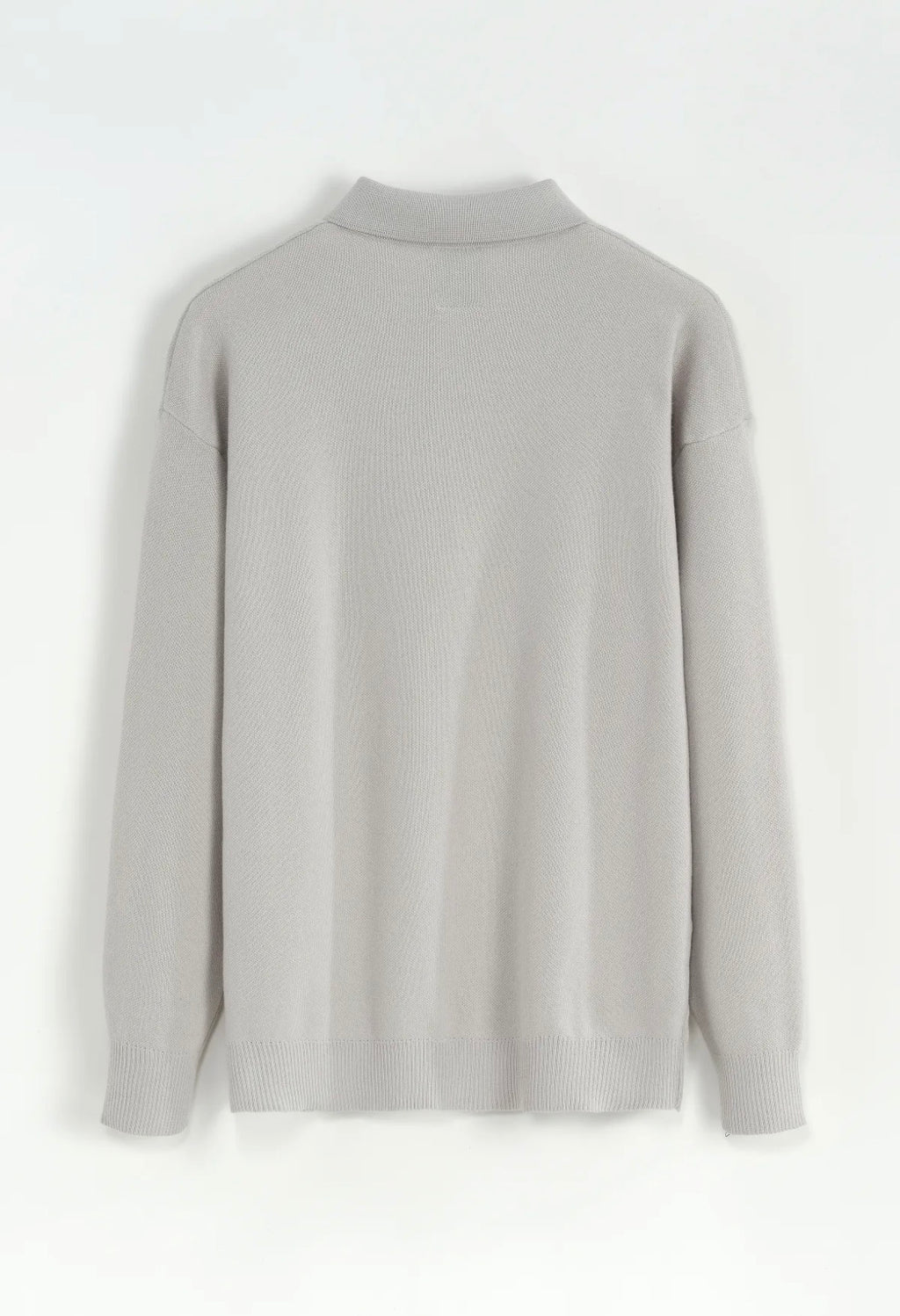 Pull col bouton gris