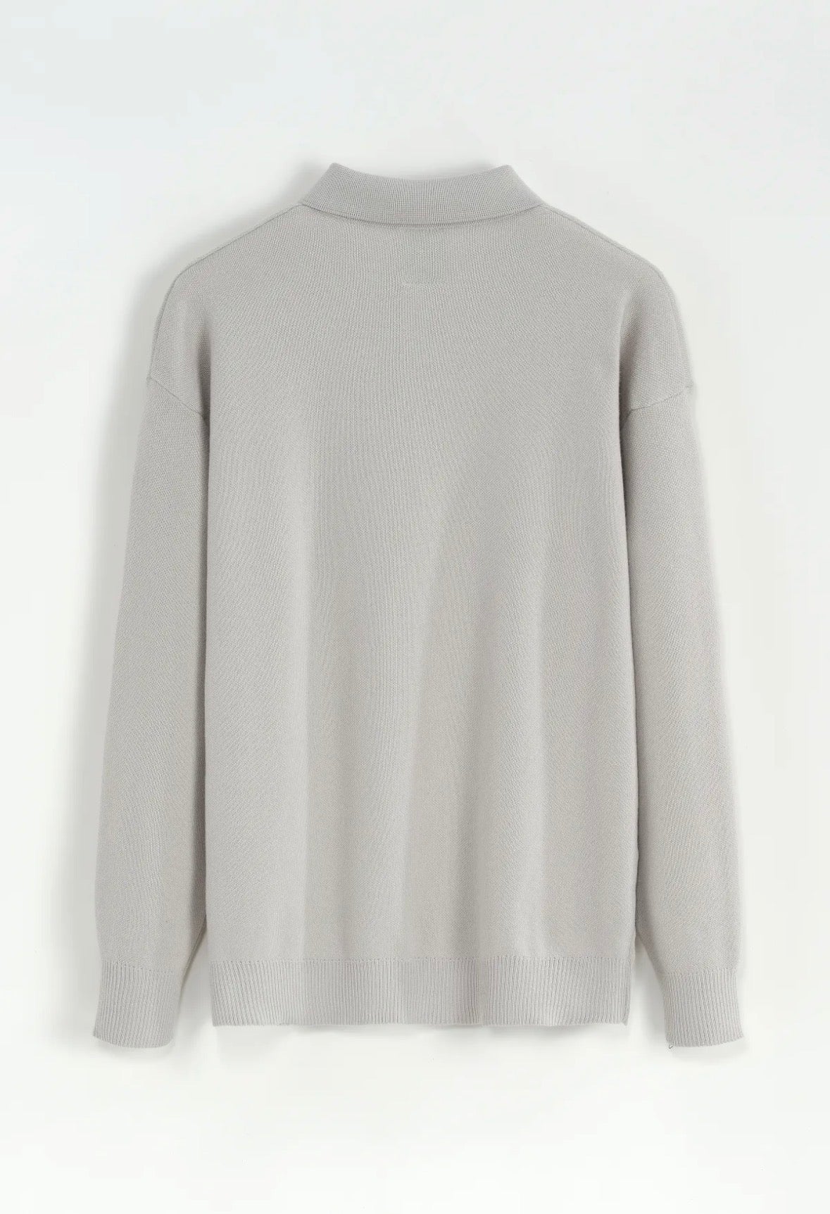 Pull col bouton gris