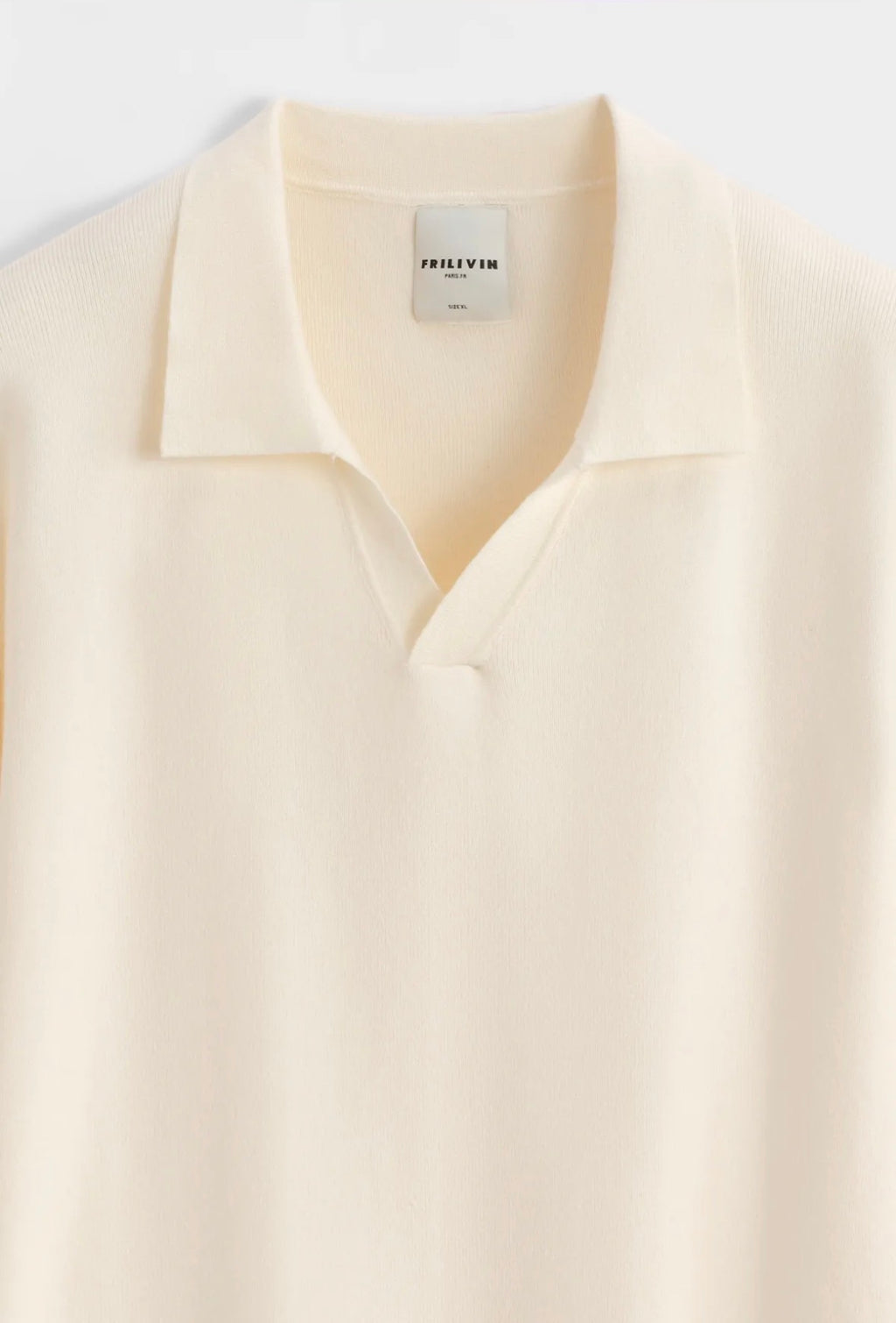 Pull col ouvert beige